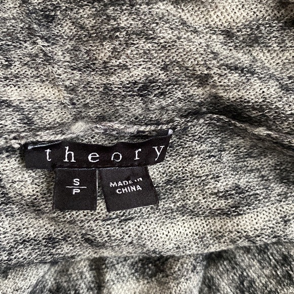 Theory Open Front Wool Blend Cardigan Heather Grey - Picture 3 of 4